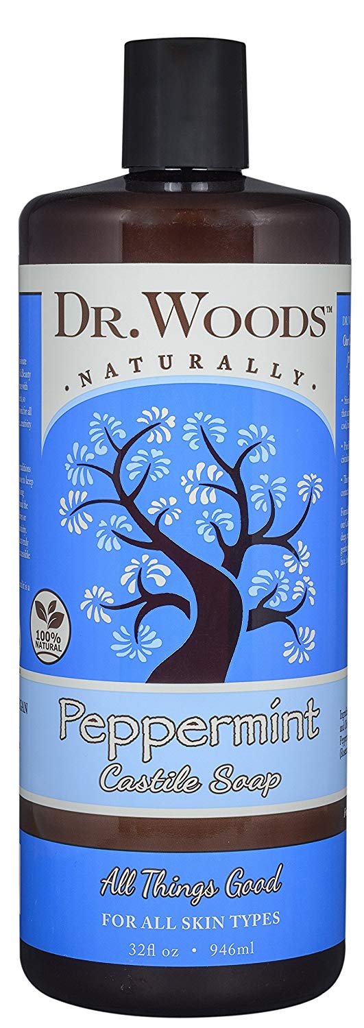 Dr. Woods Pure Peppermint Liquid Castile Soap, 32 Ounce