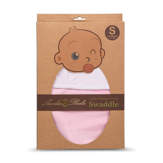 Ultra Soft, 100% Premium Cotton Baby Swaddle Blankets, 2 PC Adjustable Wrap Set for Newborn/0-3 Months Boy and Girl (Pink/Purple)