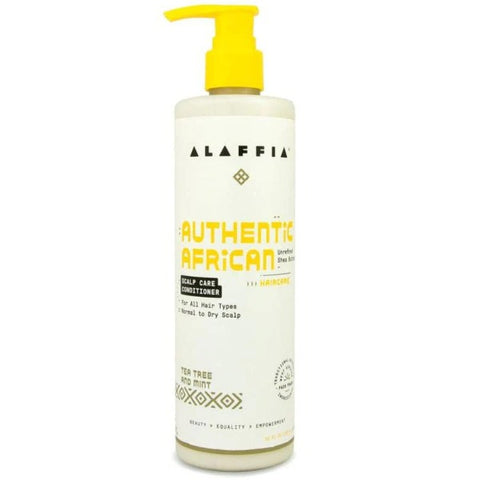 Alaffia Authentic African Black Soap Scalp Care Conditioner, Soothing Tea Tree & Mint, 12 fl oz