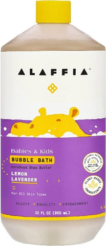 Alaffia Babies and Kids Bubble Bath, Lemon Lavender, 32 Fl Oz