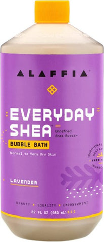 Alaffia Everyday Shea Bubble Bath, Lavender 32 Fl Oz
