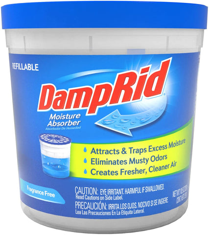 DampRid FG01K Refillable Moisture Absorber, Fragrance Free, 10.5-Ounce
