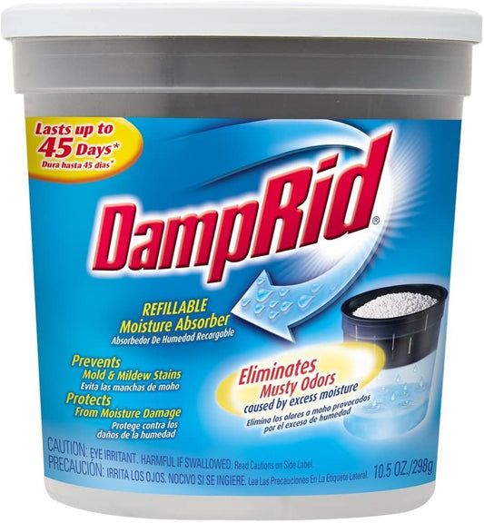 DampRid Refillable Moisture Absorber, Fragrance Free, 10.5-Ounce (Pack of 3)