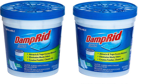 DampRid Pure Linen Refillable Moisture Absorber - 10.5oz cups - 2 Tubs