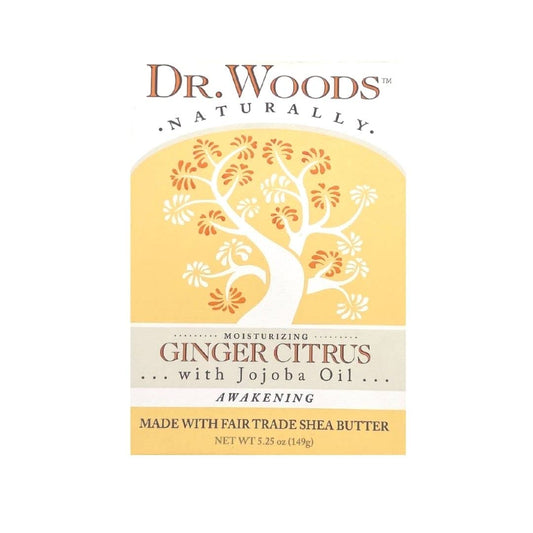 Dr. Woods Moisturizing Ginger Citrus Bar Soap with Jojoba Oil and Organic Shea Butter, 5.25 Ounce