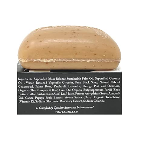 Dr. Woods Raw Black Rejuvenating Exfoliating Body Bar with Organic Shea Butter, 5.25 Ounce